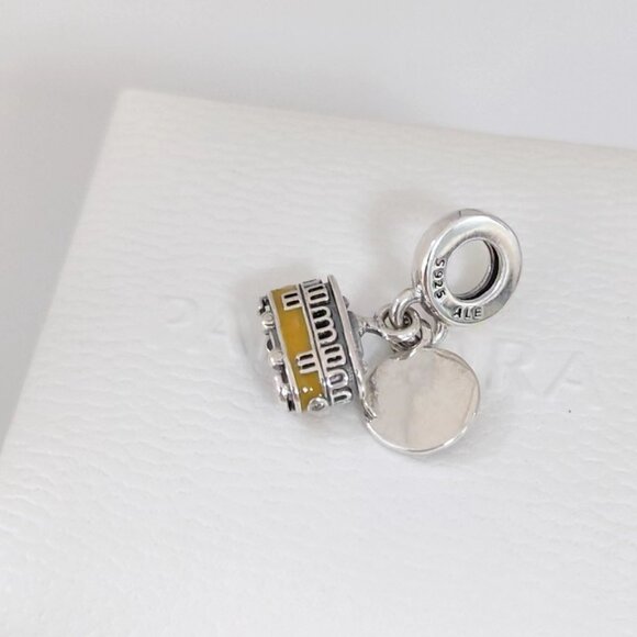 Pandora Lisbon Tram Engravable Double Pendant Charm S925 Silver with box - Picture 5 of 8